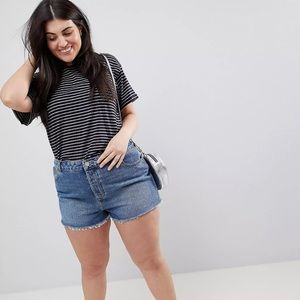 ASOS Curve Raw Hem Denim Shorts